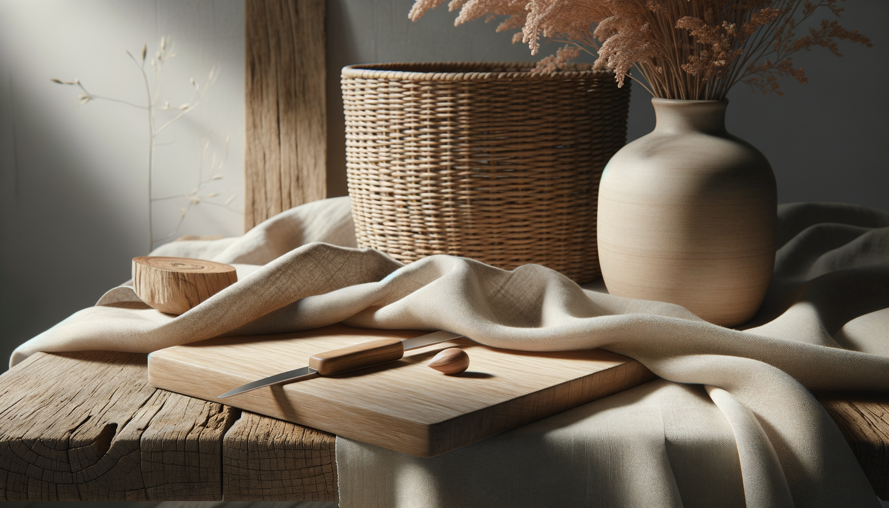 warm natural textures interior — warm minimal detail