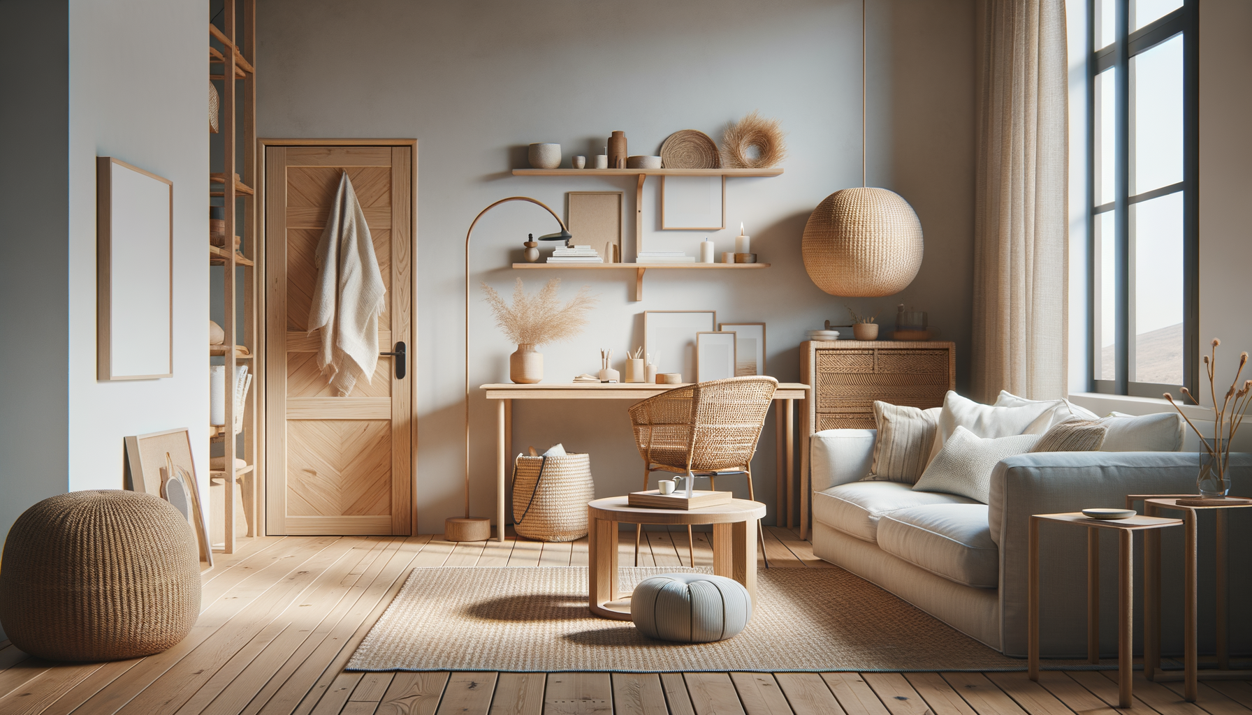 small patio decor &mdash; natural textures
