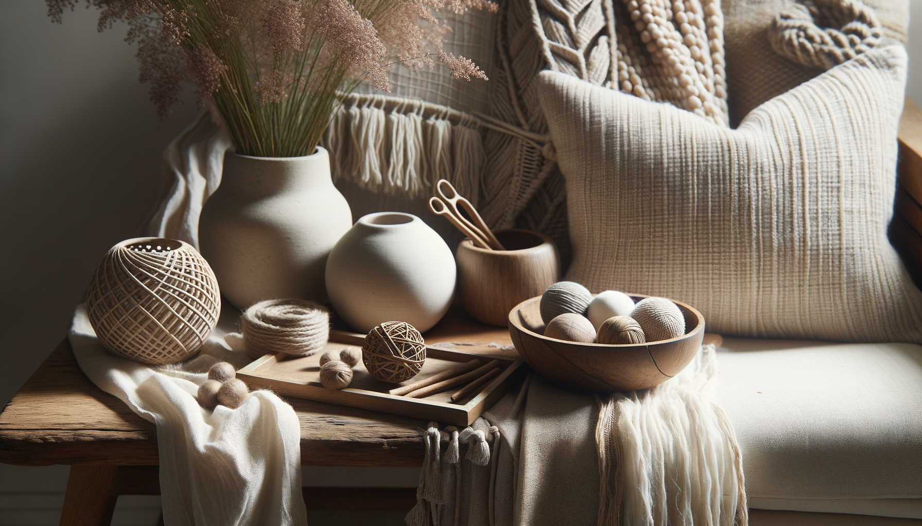natural textures interior design — warm minimal detail