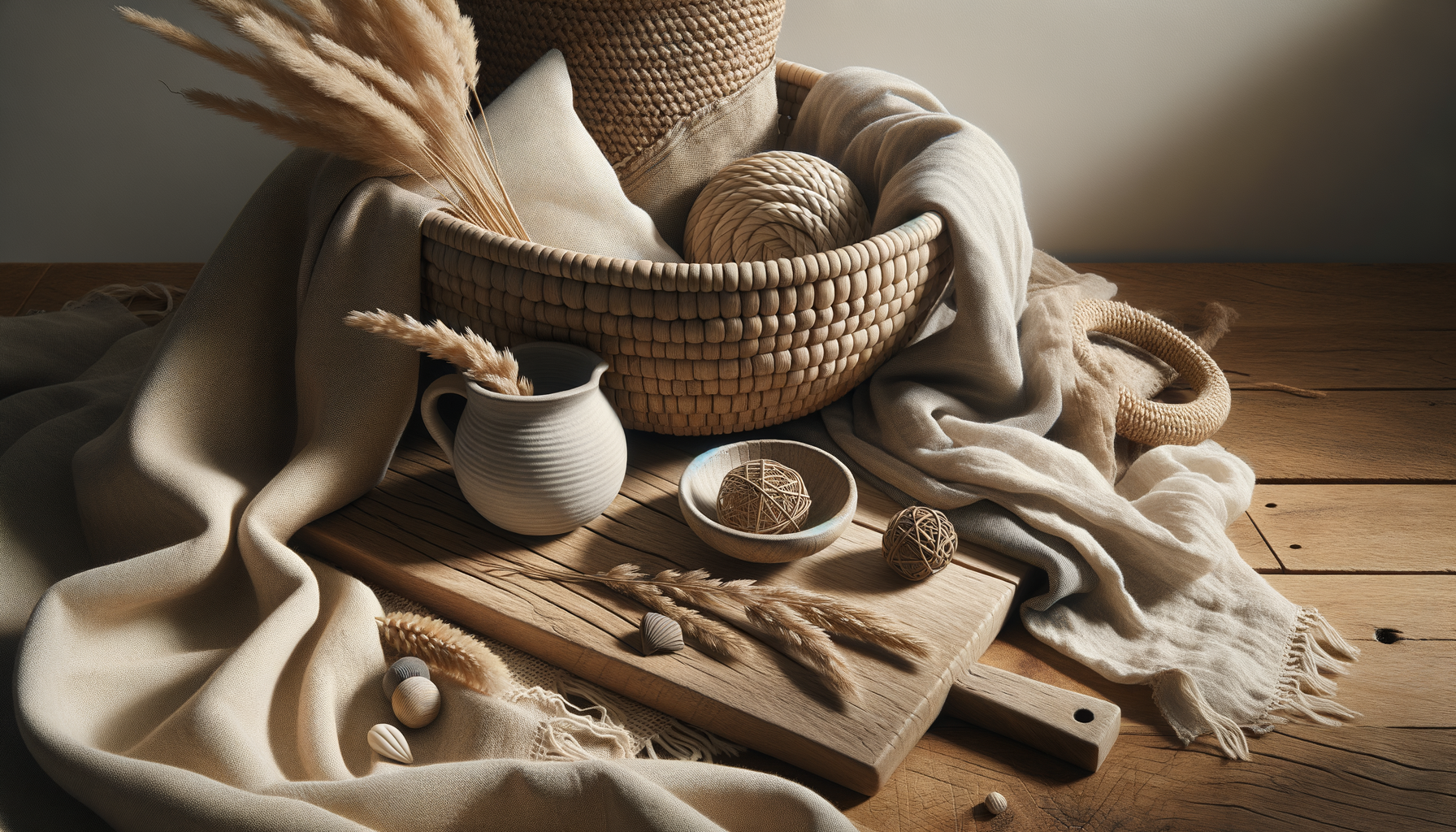 natural materials and textures in home interiors — warm minimal detail