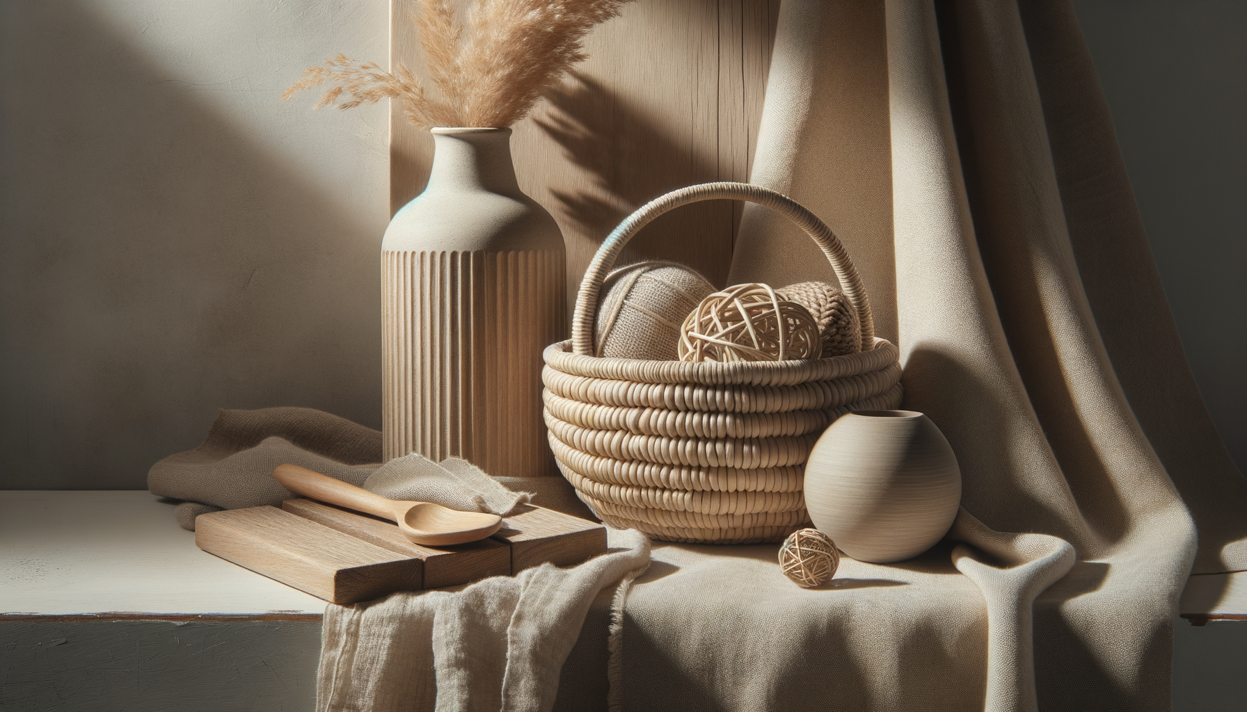 neutral shelf styling — warm minimal detail