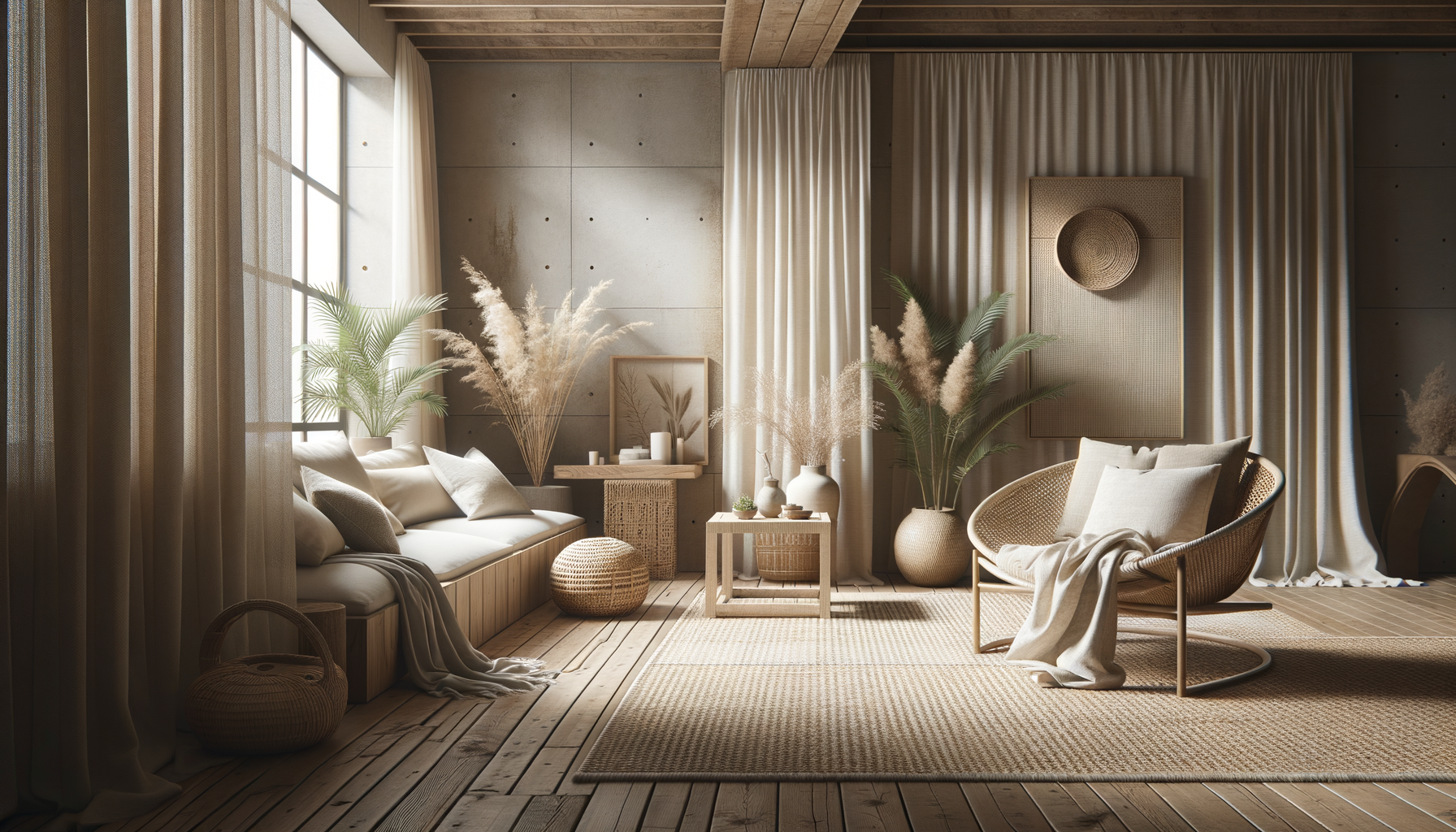 small balcony design — natural textures
