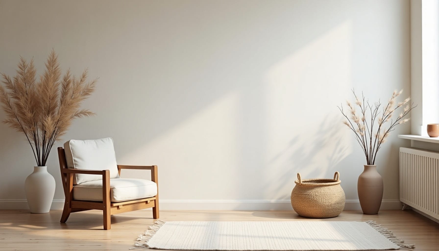 floating shelf decor — natural textures
