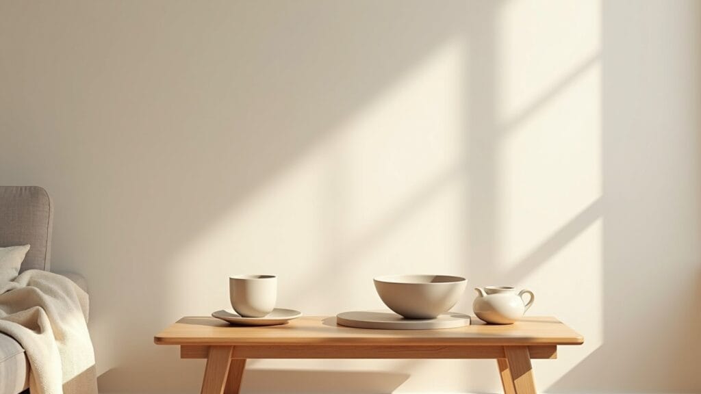 minimal coffee table decor — calm interior
