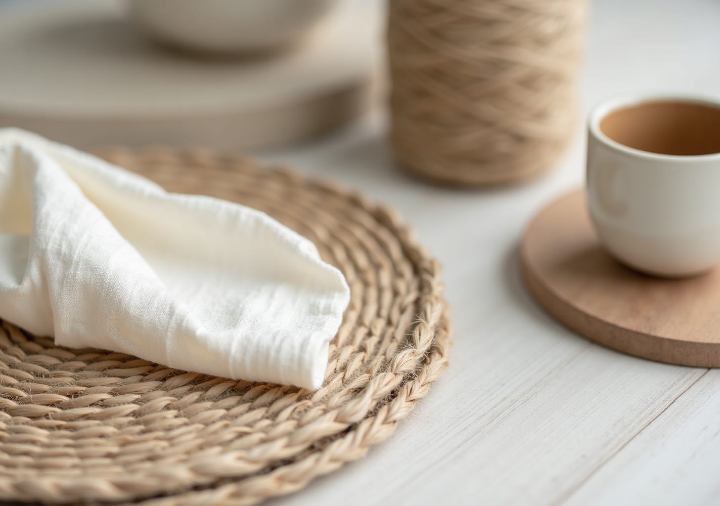calm dining table styling — warm minimal detail