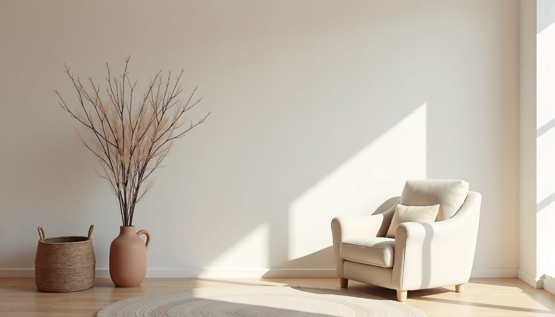 calm interior design — natural textures