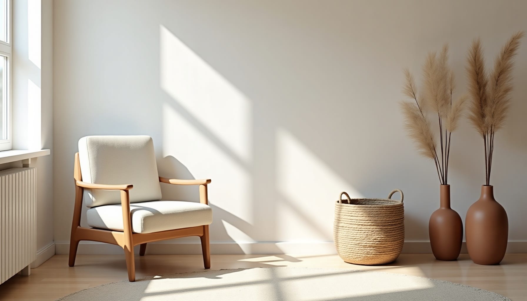 neutral bedroom decor &mdash; natural textures