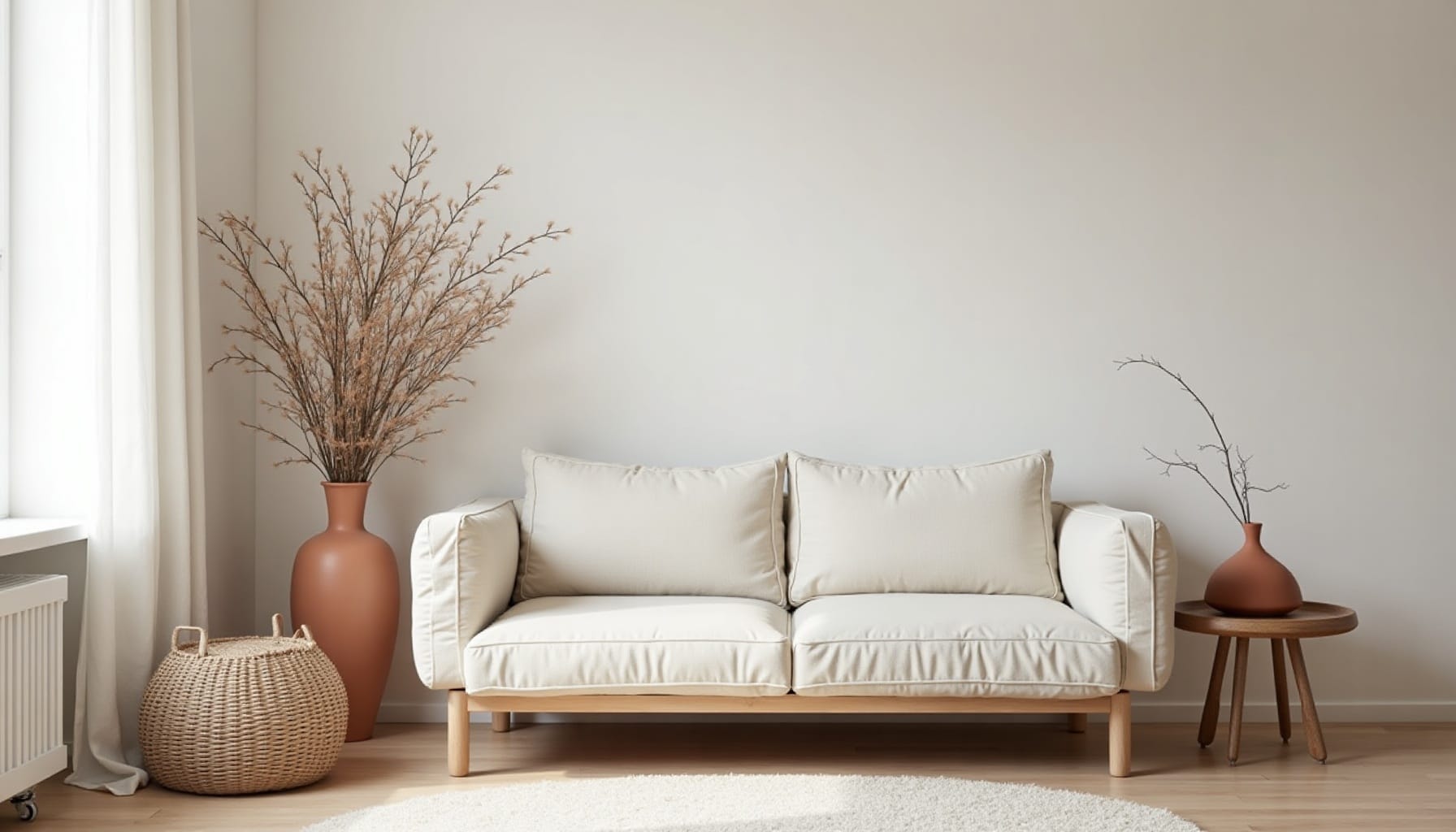small garden furniture — natural textures