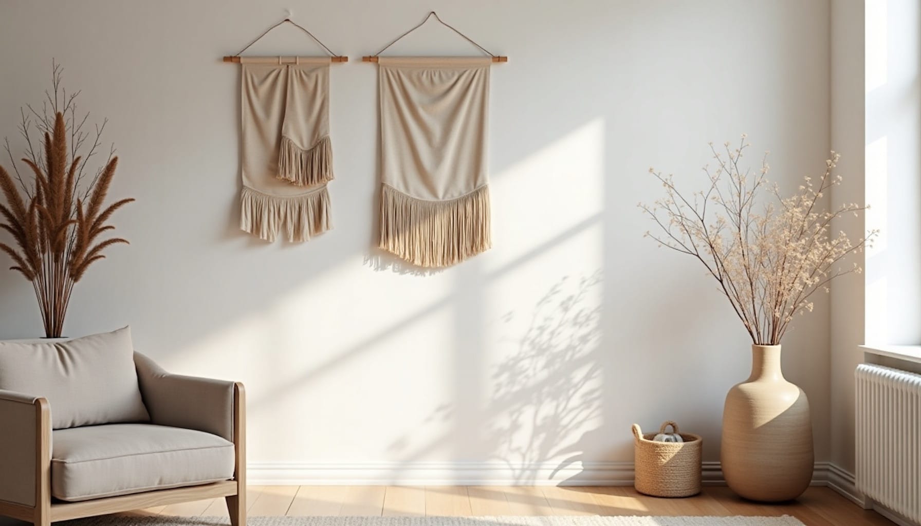 handmade wall hangings — natural textures