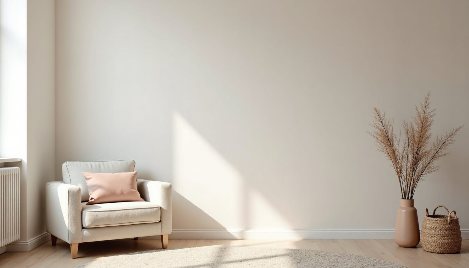 neutral shelf styling — natural textures