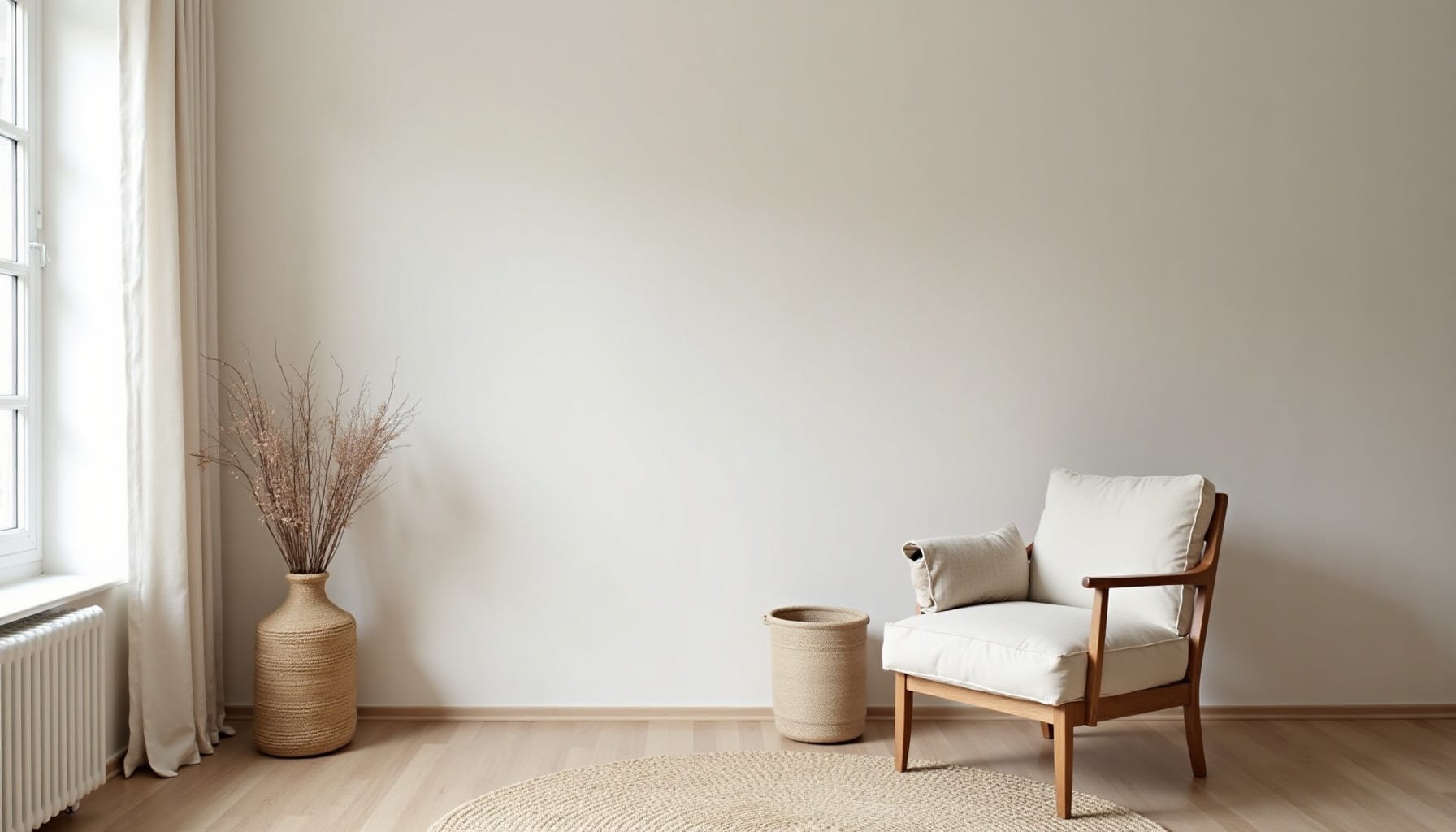 how to make a small room look bigger — natural textures