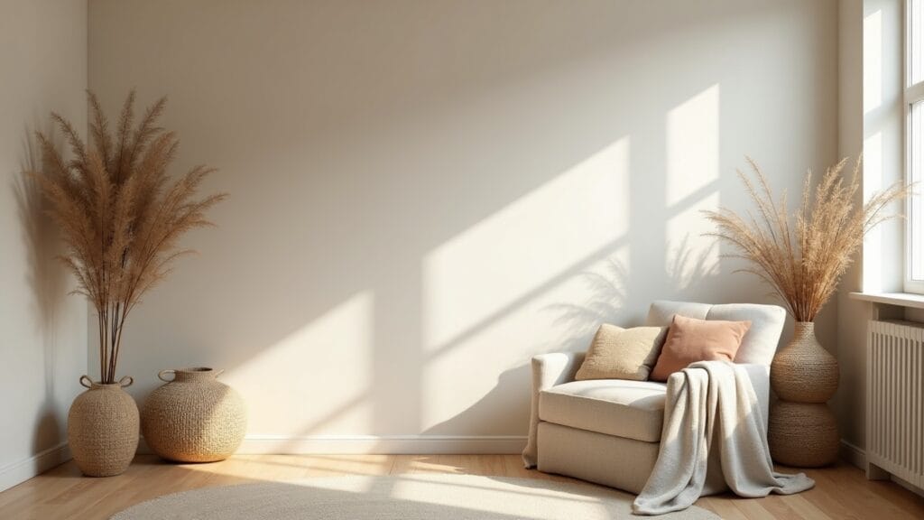 textured corners decor — calm interior