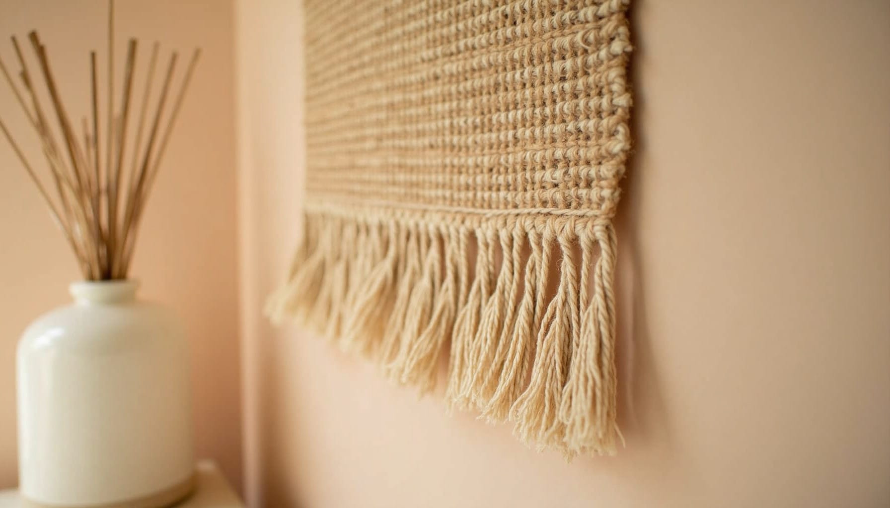 diy jute wall hanging — warm minimal detail