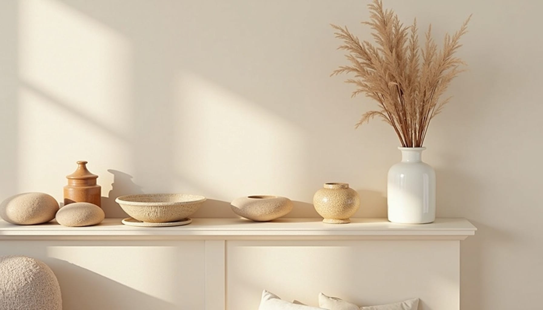 mantelpiece decor ideas — natural textures