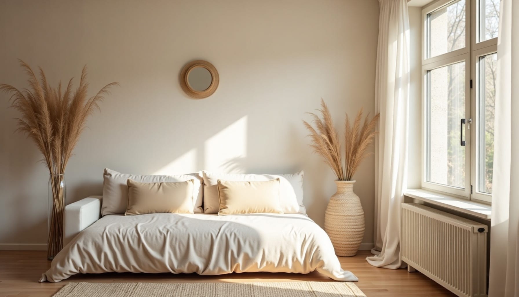 studio flat ideas — natural textures