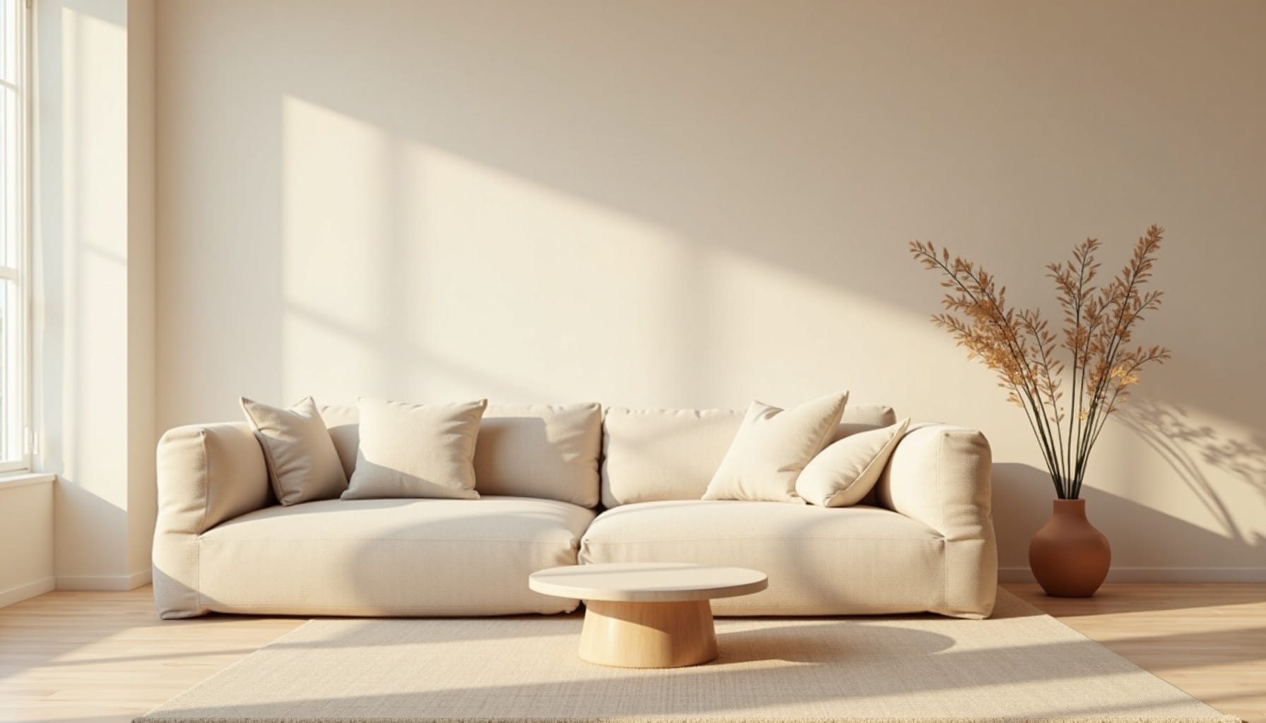 beige living room ideas — natural textures