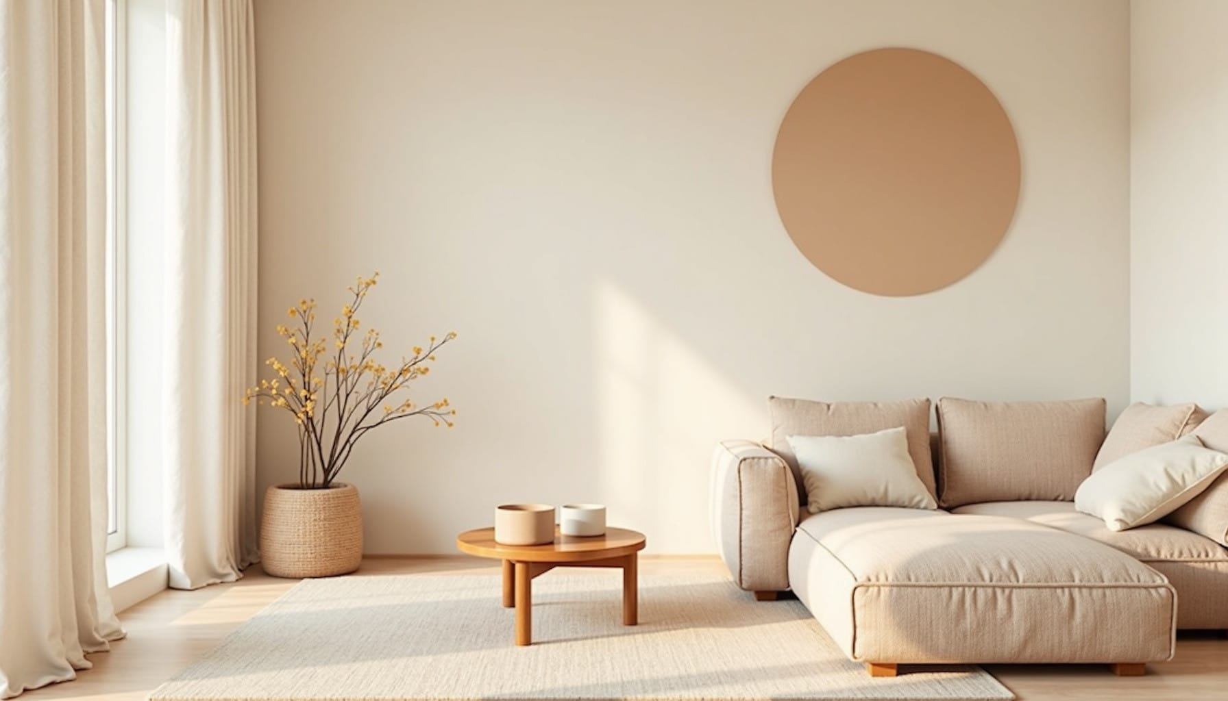 warm living room colour schemes — natural textures