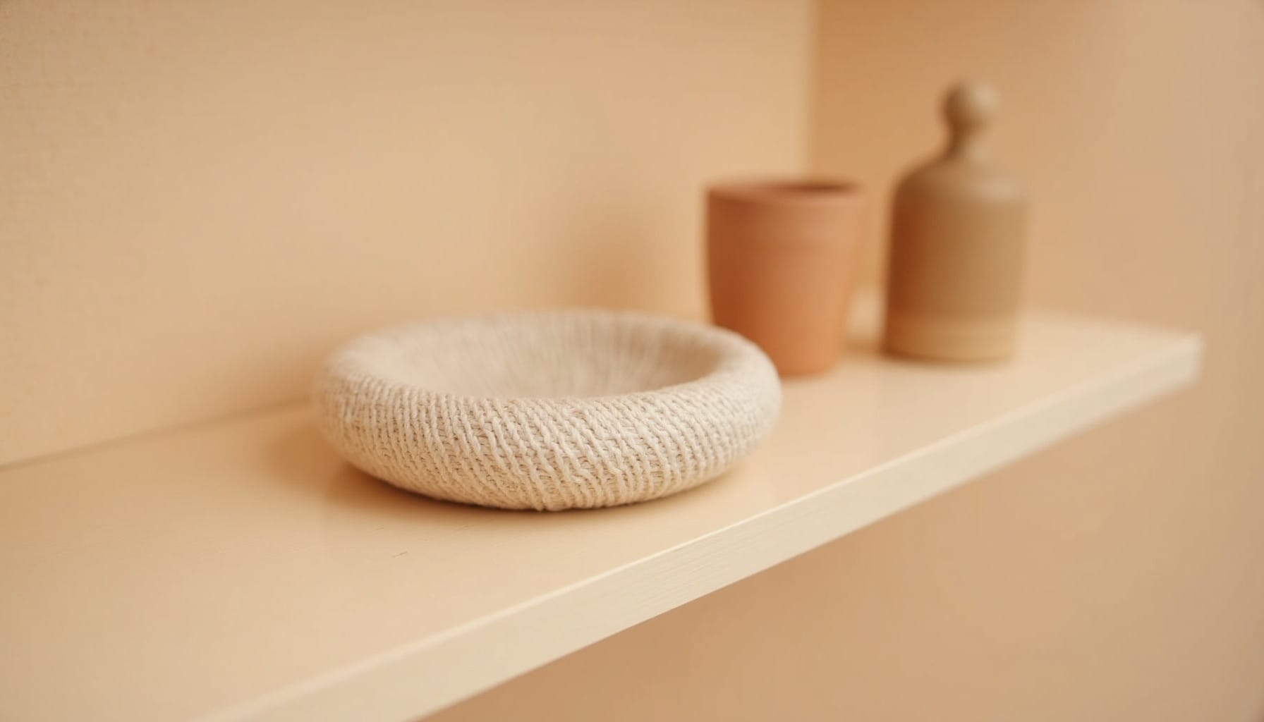 diy shelf decor ideas — warm minimal detail
