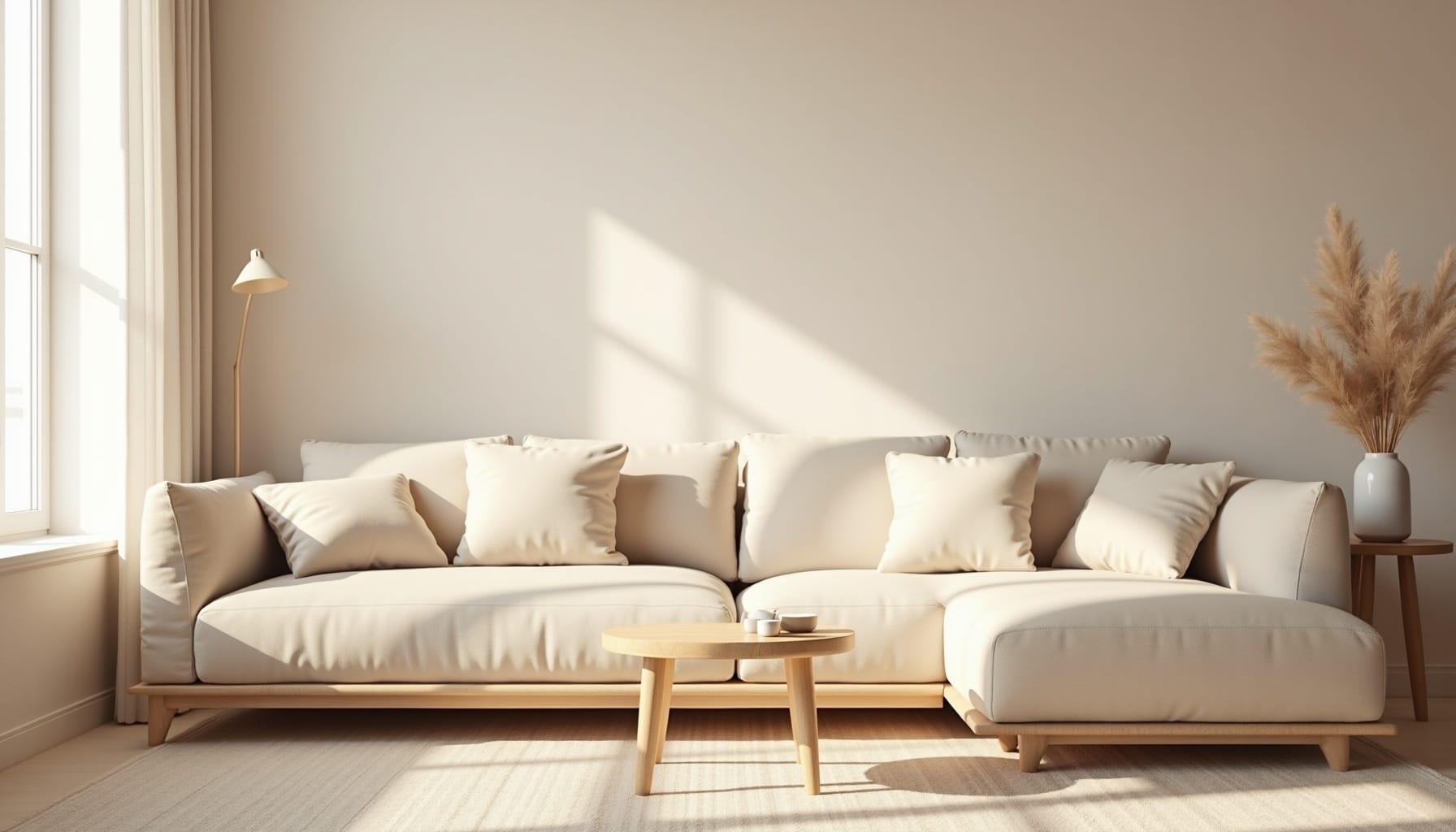 japandi living room — natural textures