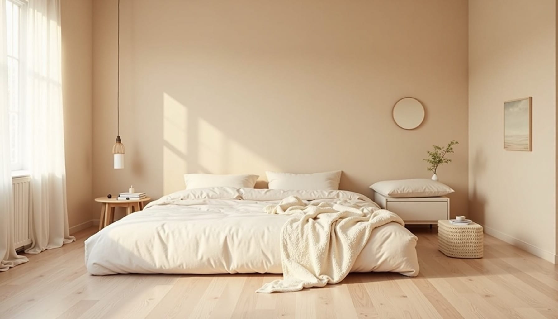 beige bedroom ideas — natural textures