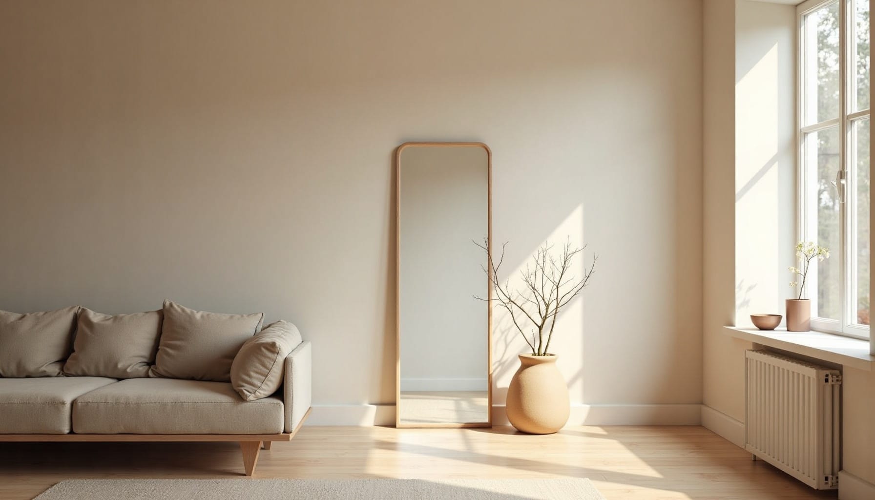 hallway mirrors — natural textures