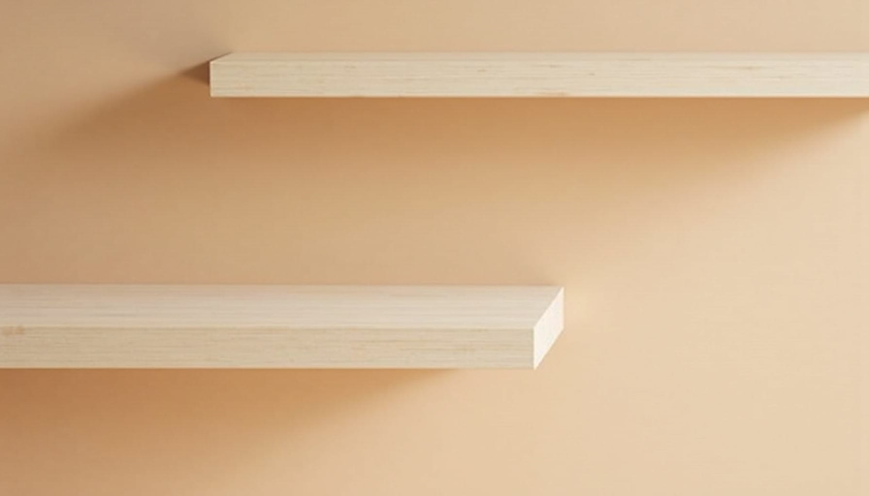 bedroom floating shelves ideas — warm minimal detail