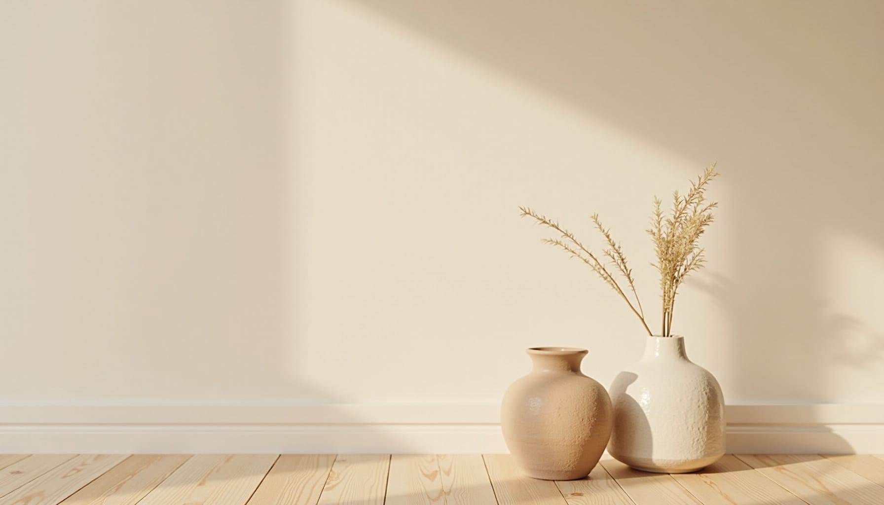 ceramic vase styling — natural textures