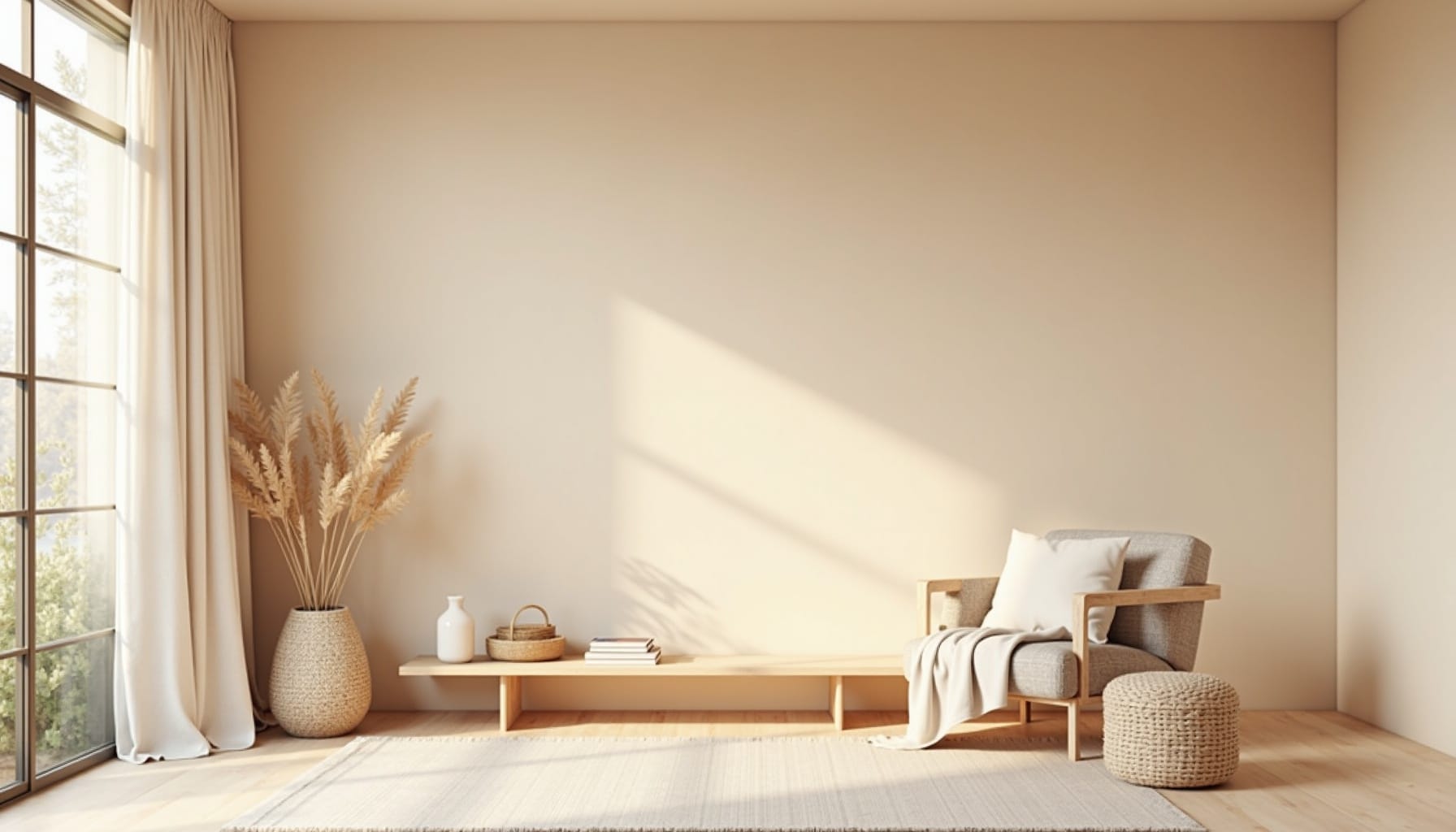 wall panelling ideas living room — natural textures