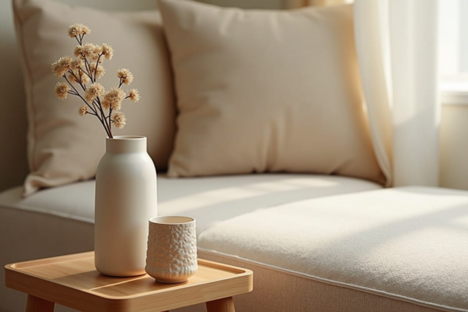 modern small living room ideas — warm minimal detail