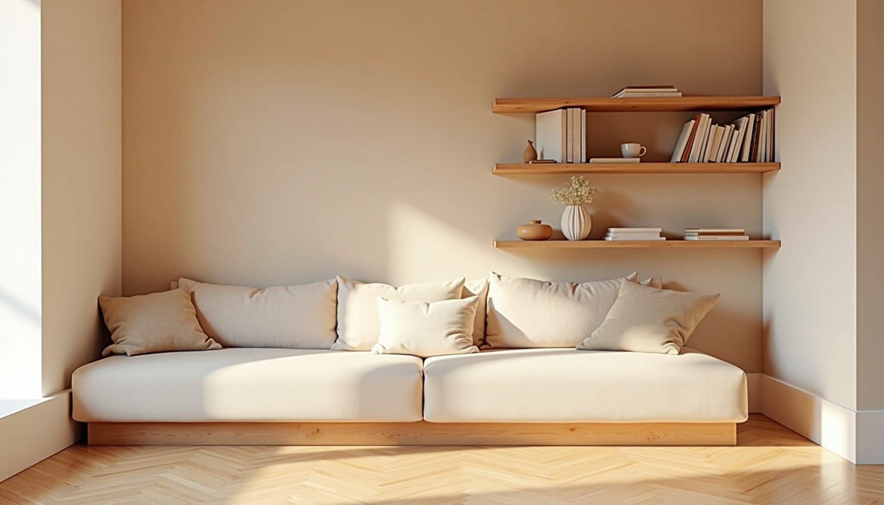 ideas for decorating bookshelves — natural textures