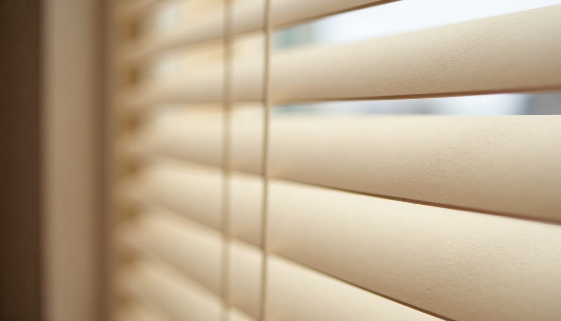 bedroom blinds — warm minimal detail