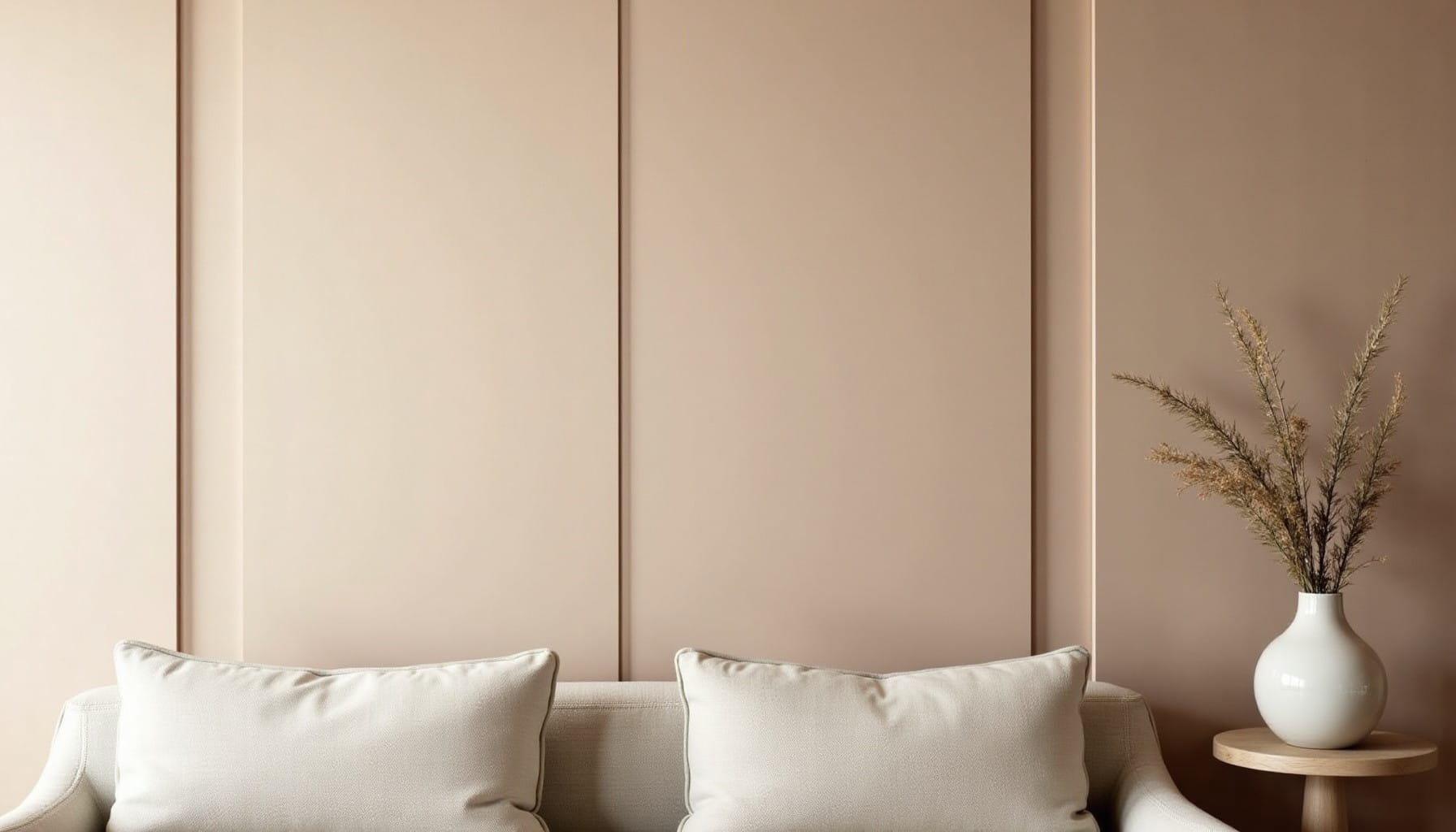 lounge feature wall ideas — warm minimal detail