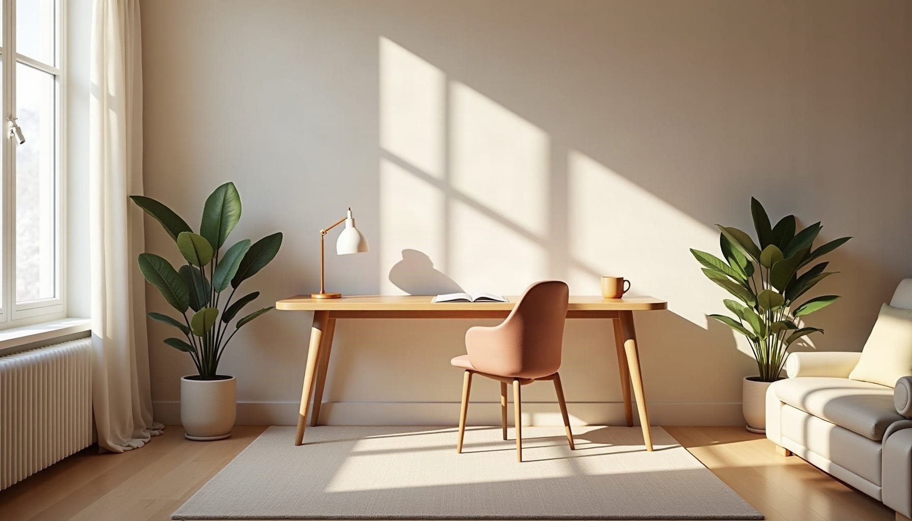 study room, natural textures