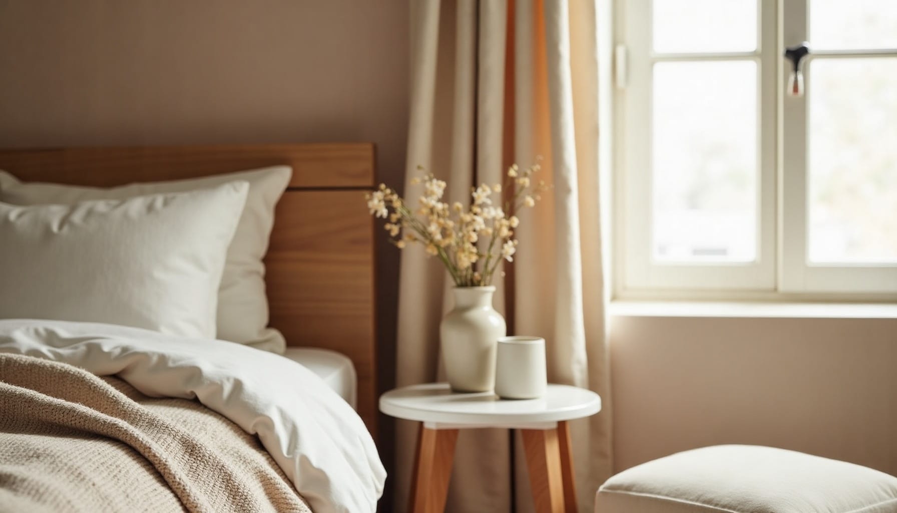 couple bedroom ideas — warm minimal detail
