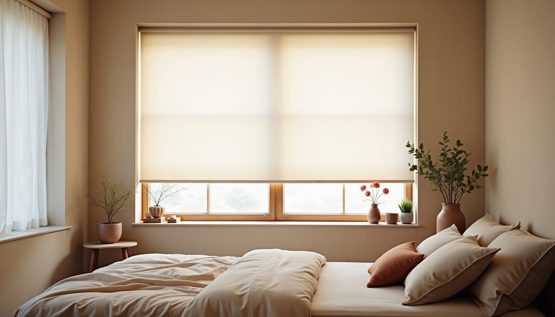 bedroom blinds — natural textures