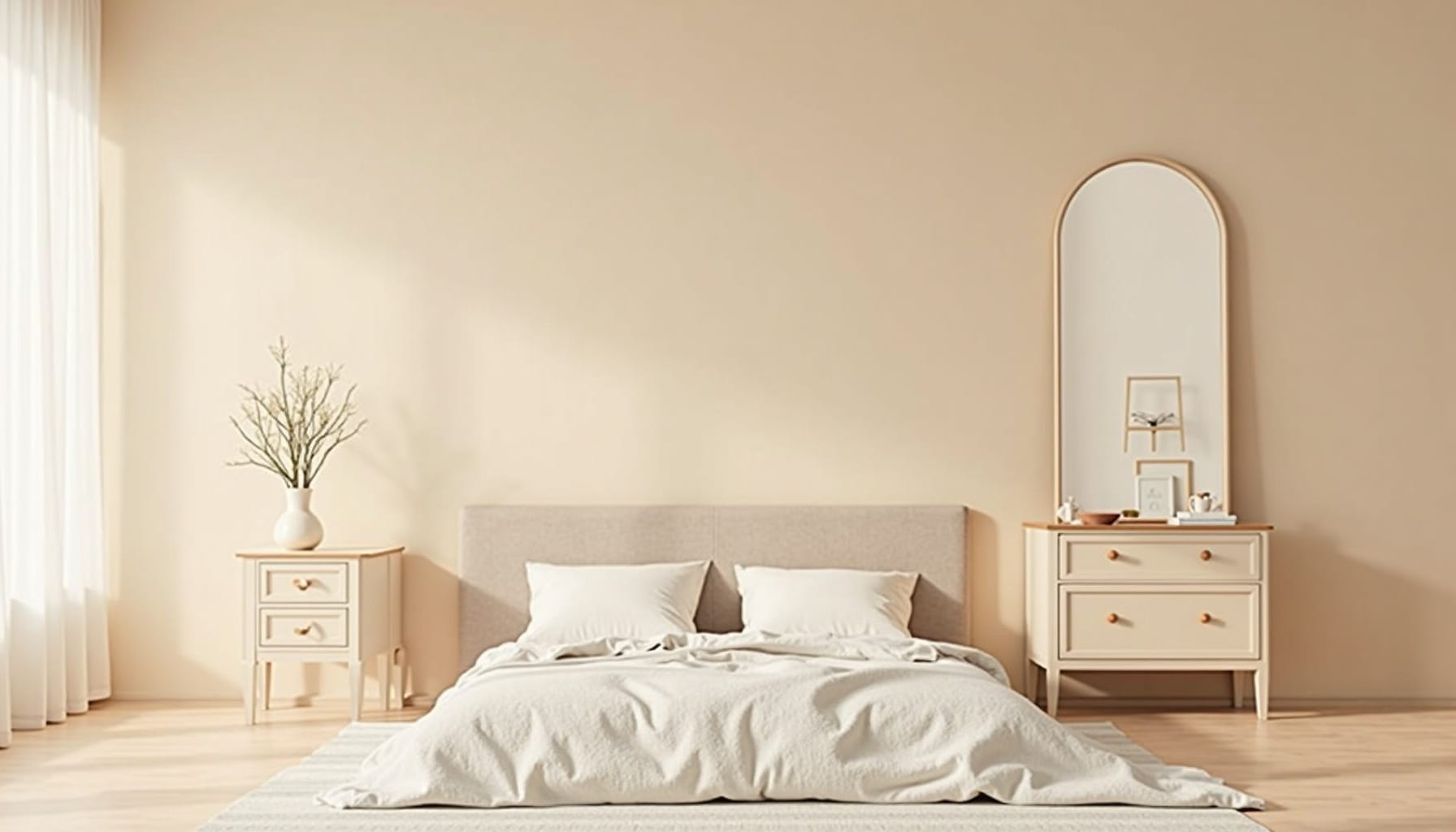 mirrored bedroom furniture — natural textures
