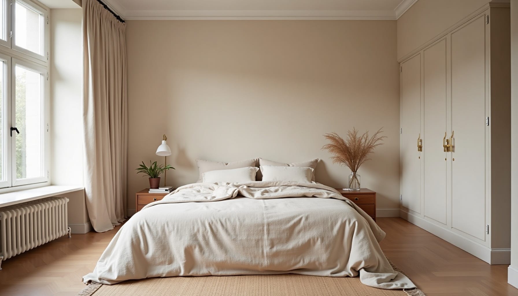 french bedroom, natural textures