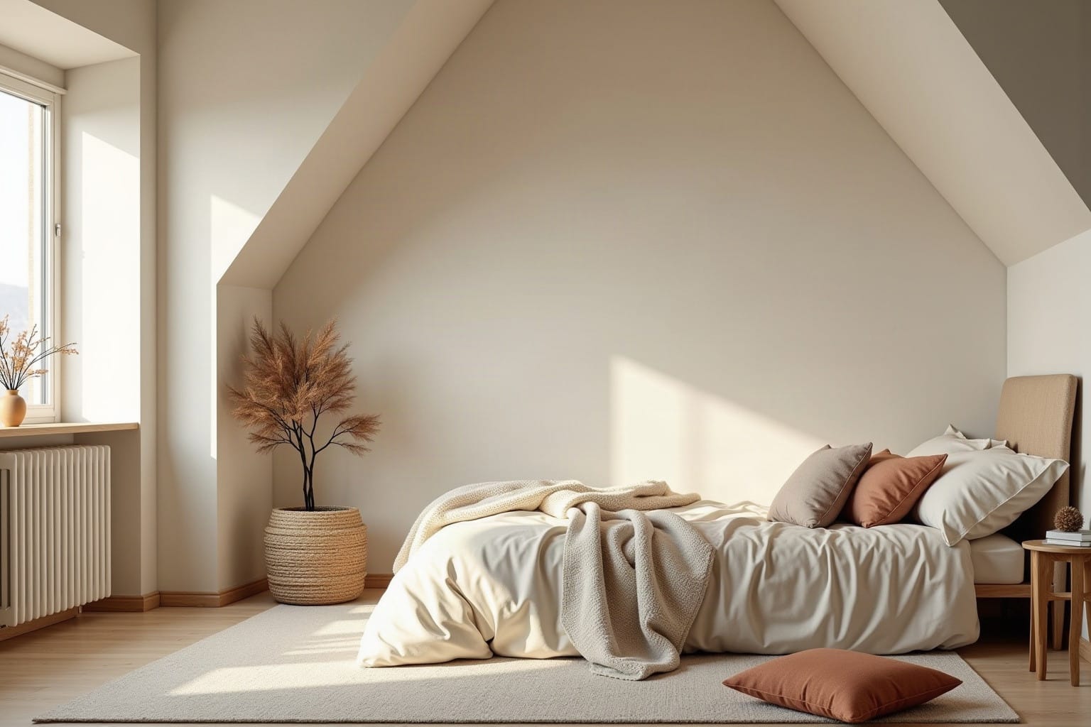 attic bedroom ideas — natural textures