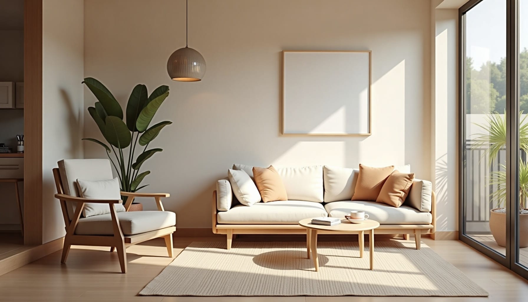 small apartment balcony privacy ideas — natural textures