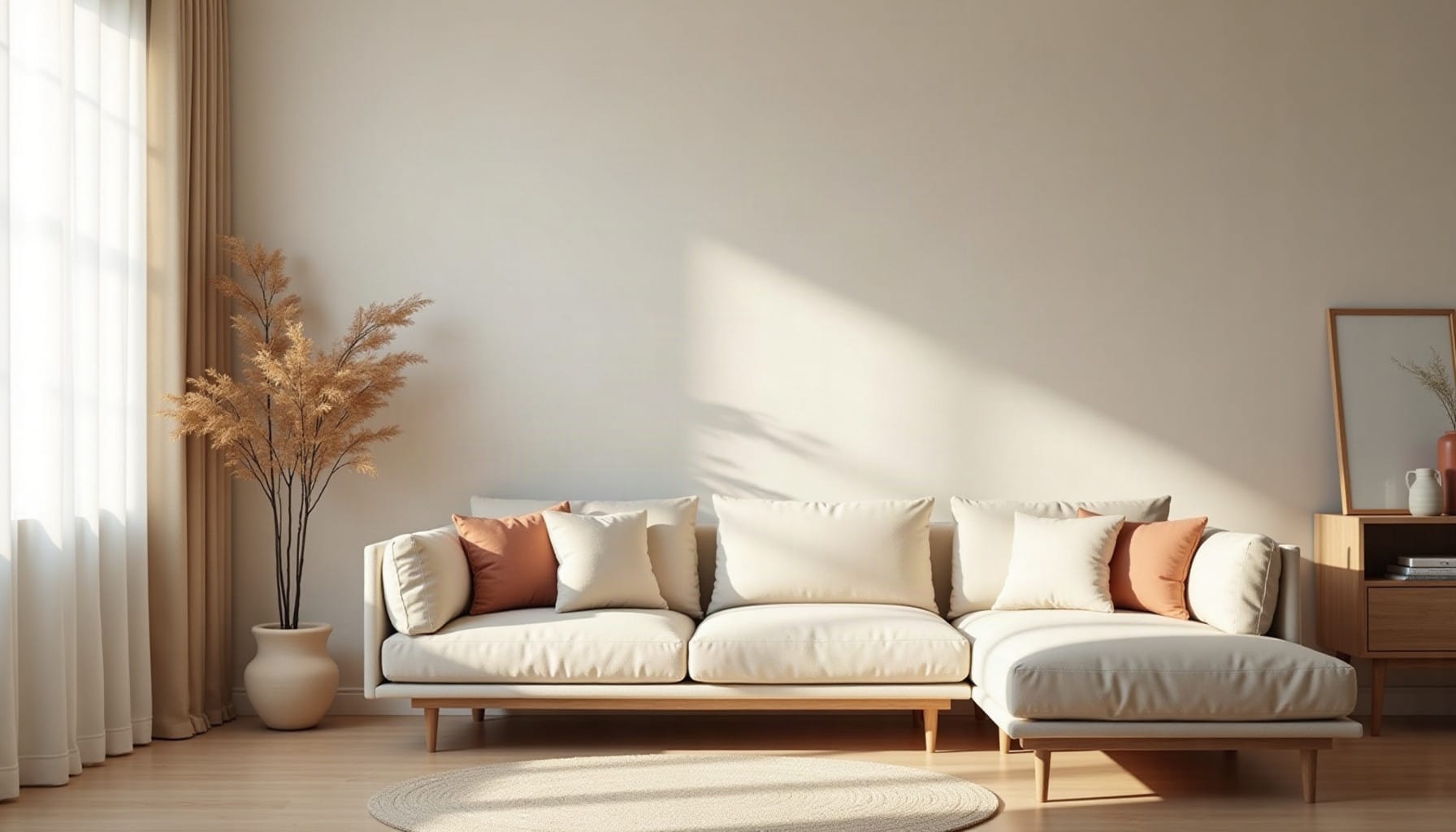 empty room, natural textures