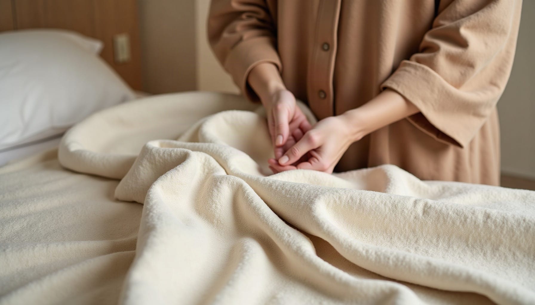 bedroom ideas for couples — warm minimal detail