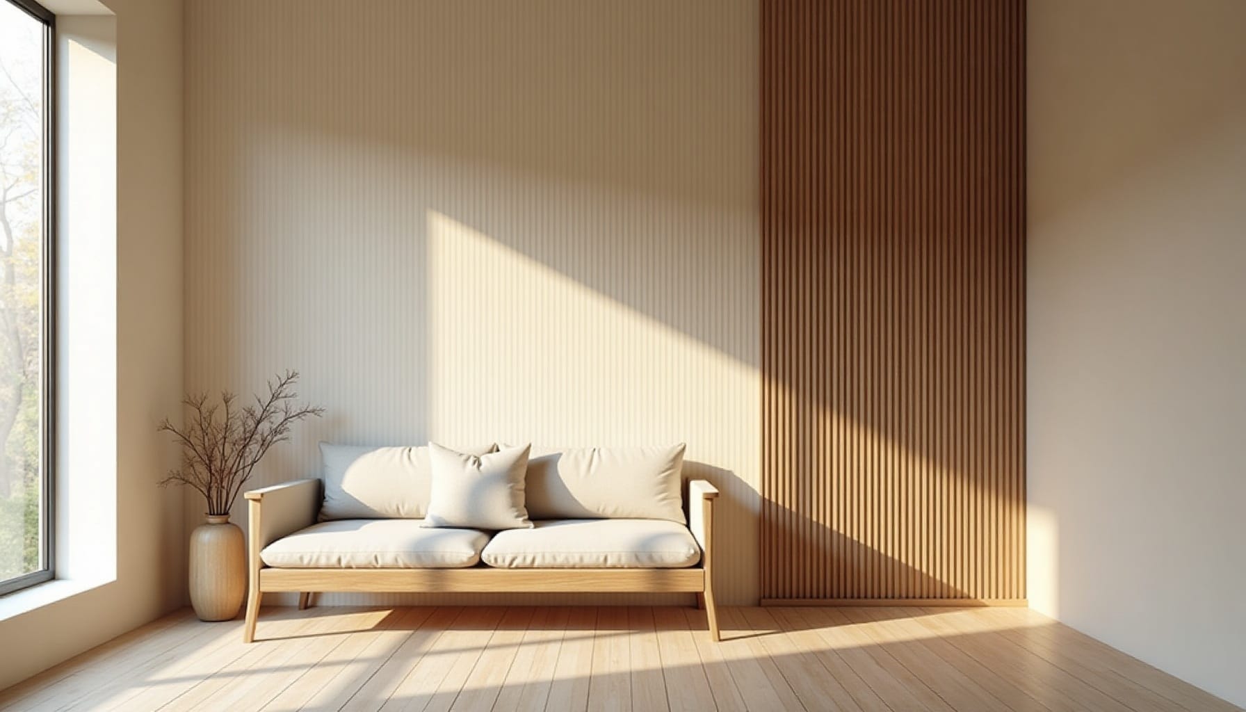 slats on wall, natural textures