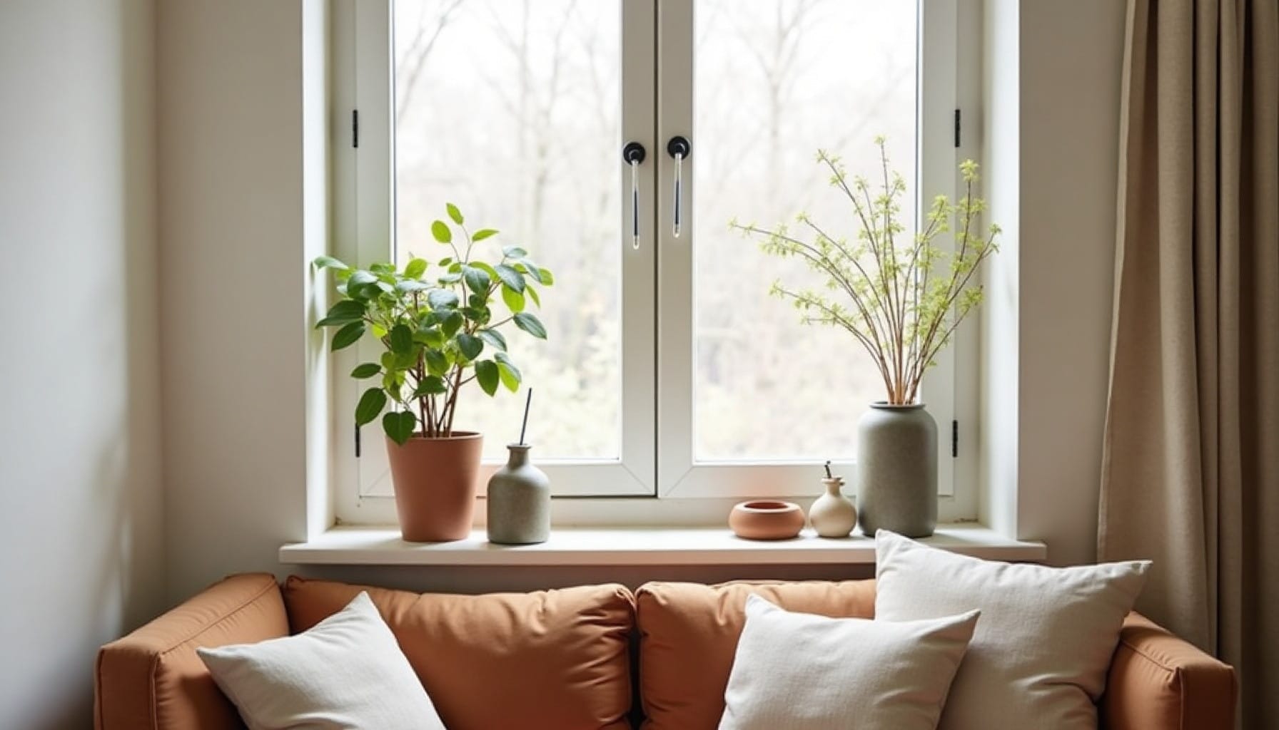 window sill decor — natural textures