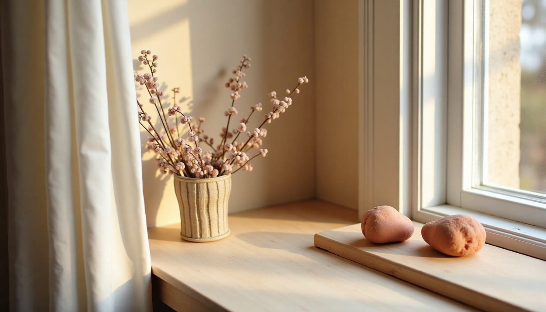 small apartment balcony privacy ideas — warm minimal detail