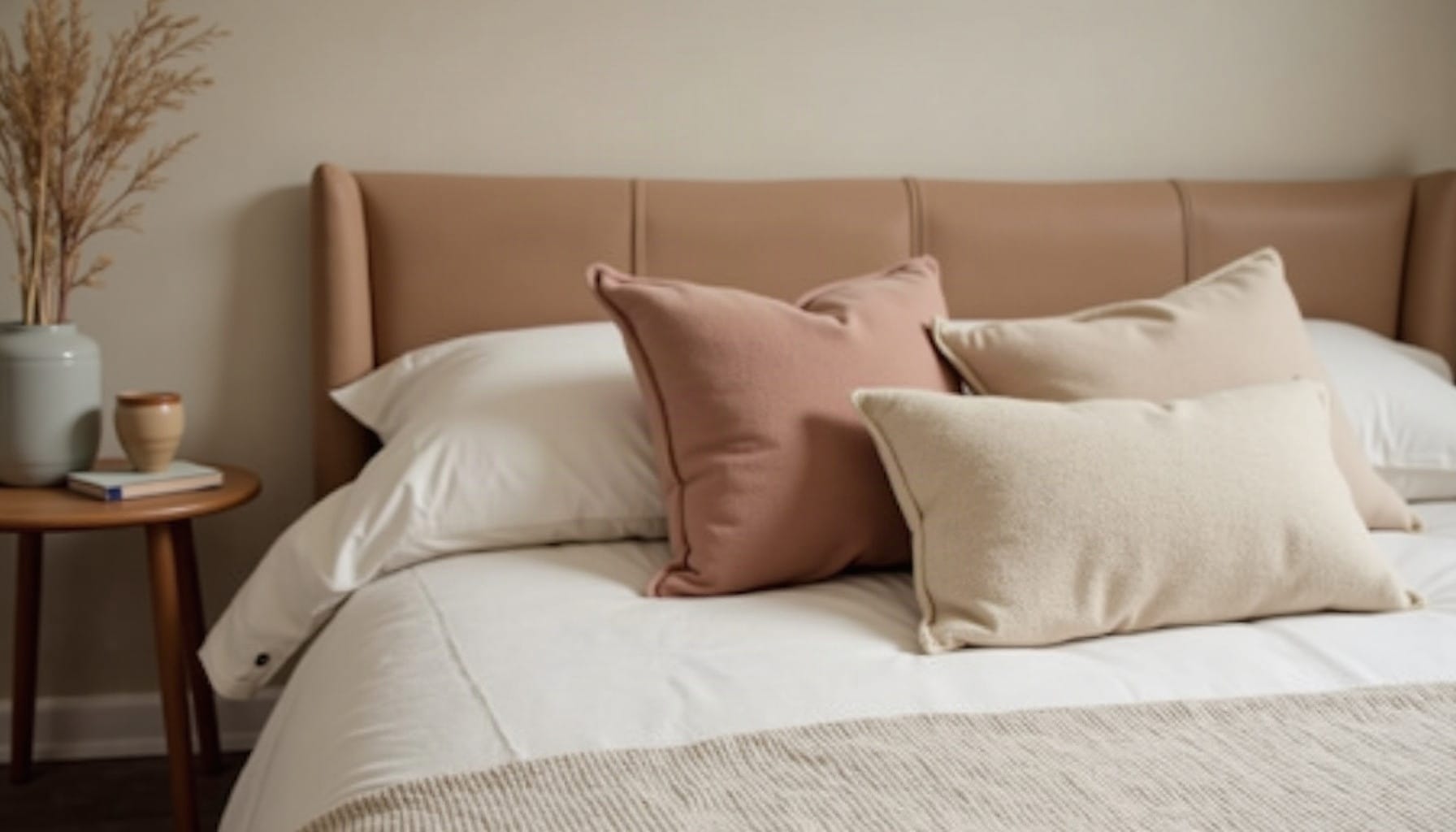 navy bedroom ideas — warm minimal detail