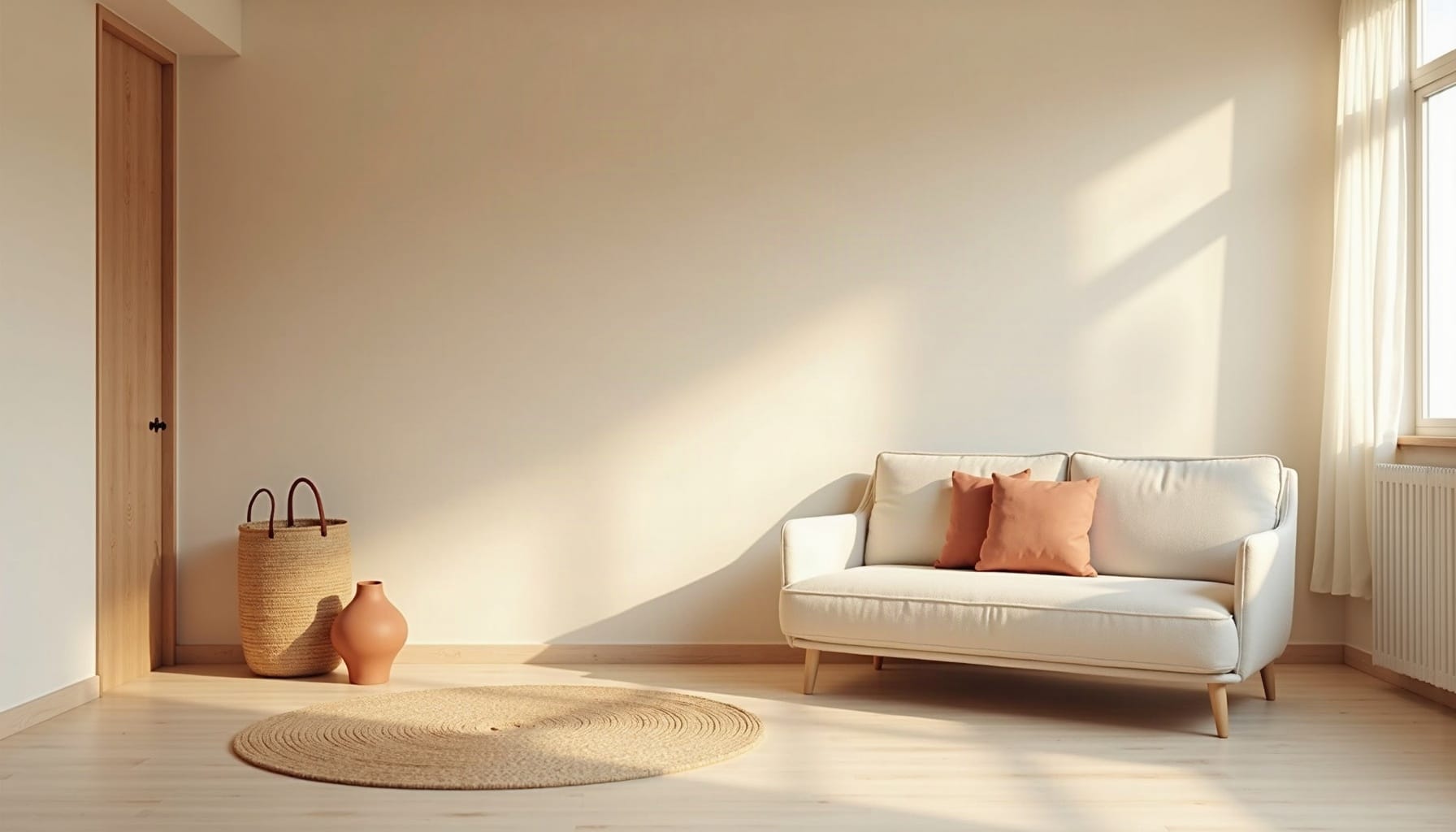 low budget small house interior design — natural textures