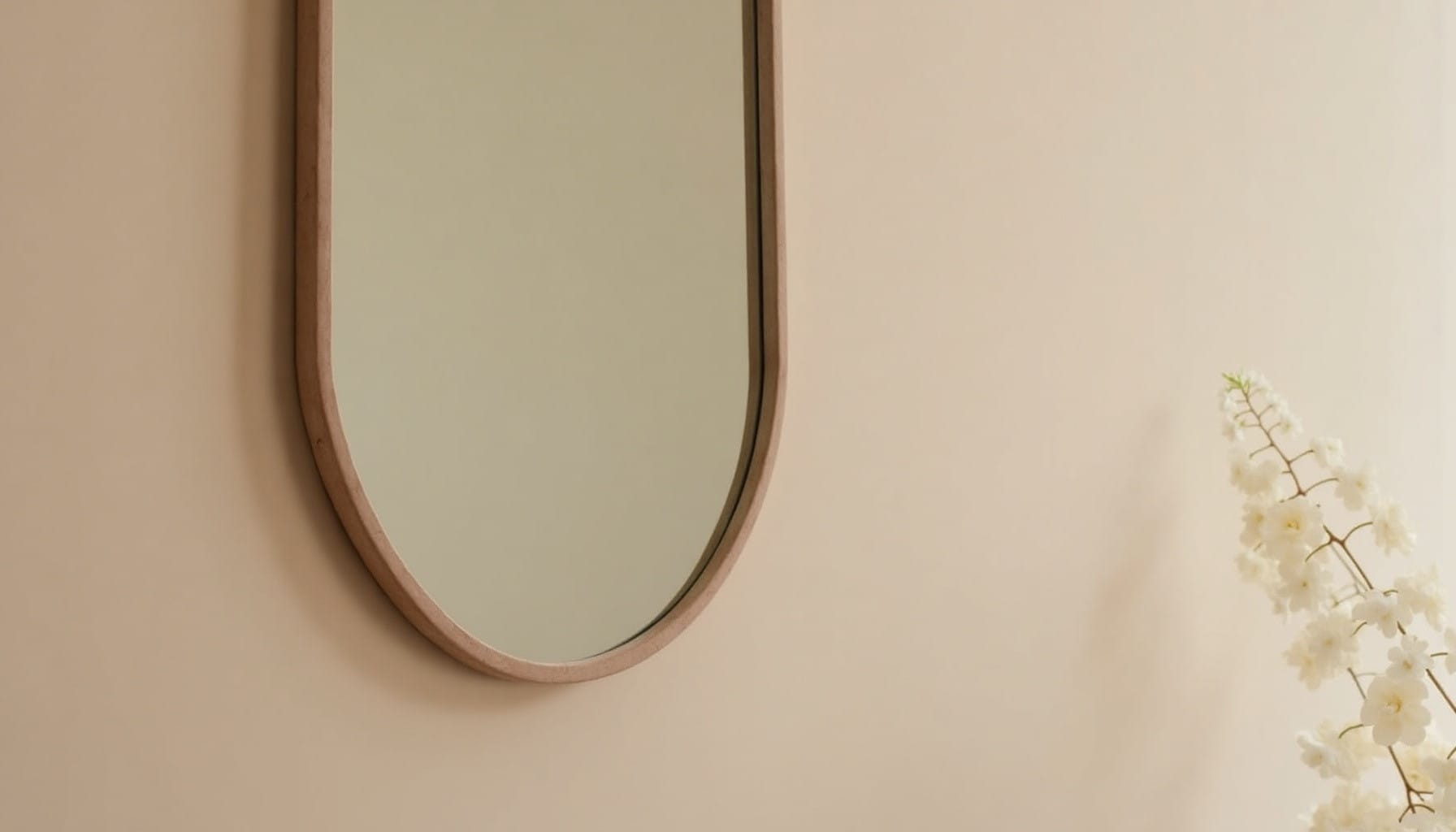full length wall mirror — warm minimal detail
