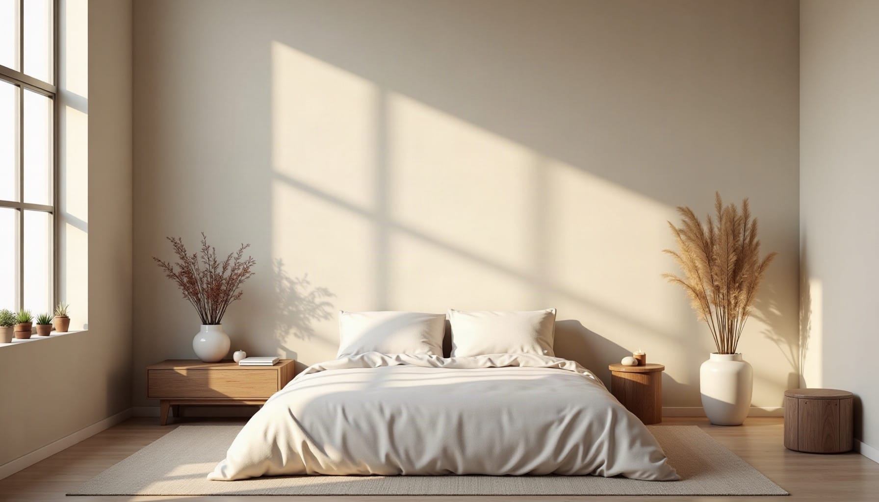 bedroom feature wall ideas — natural textures