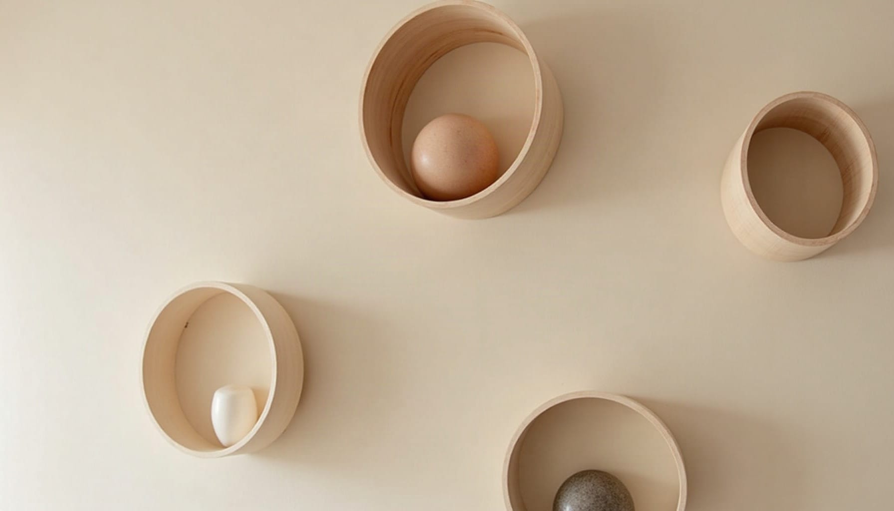decorative wall shelves, warm minimal detail