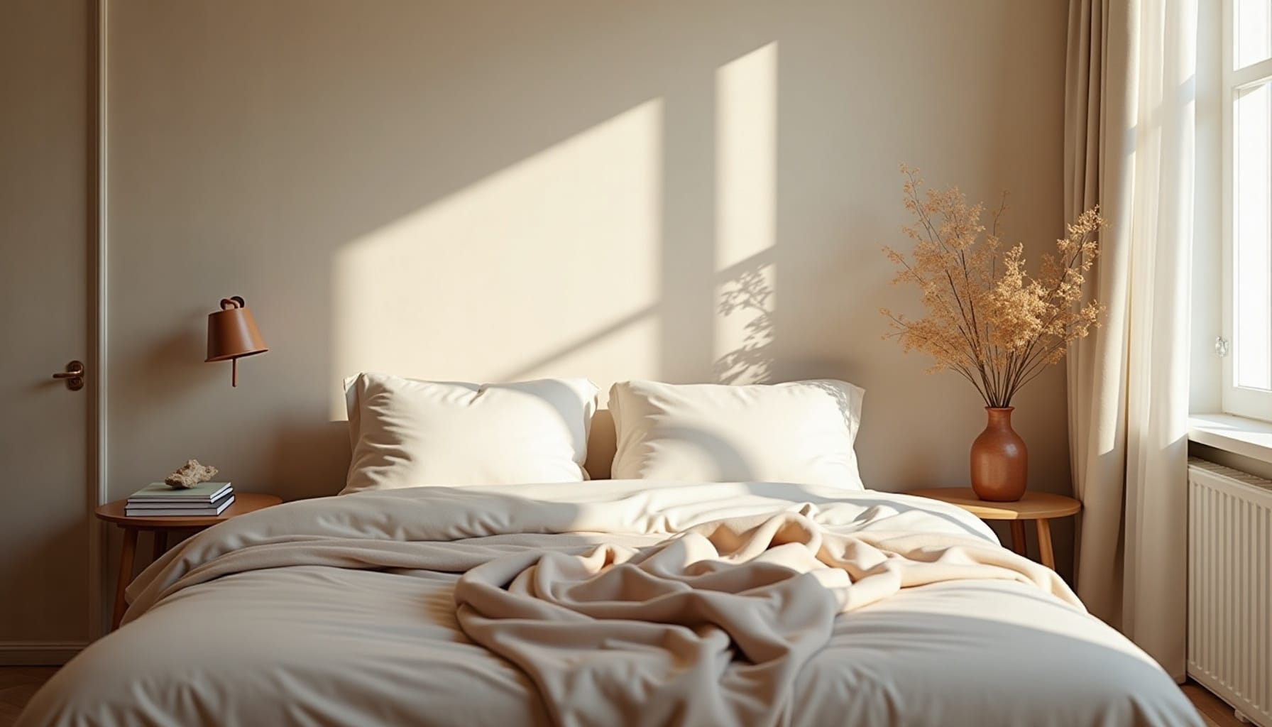 bedroom design — natural textures